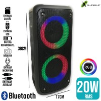 Caixa de Som Bluetooth 20W RGB KTS-1266 X-Cell - Preta